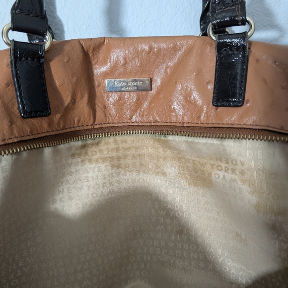 Kate Spade ostrich leather overnight tote *flawed* - Picture 3 of 15